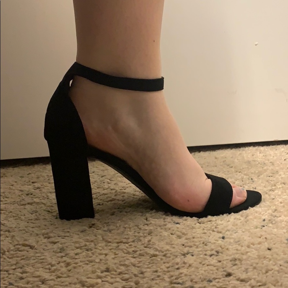 WIDE FIT Open-toed Block Heels